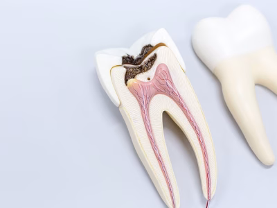 Diente que necesita un tratamiento dental como una endodoncia.